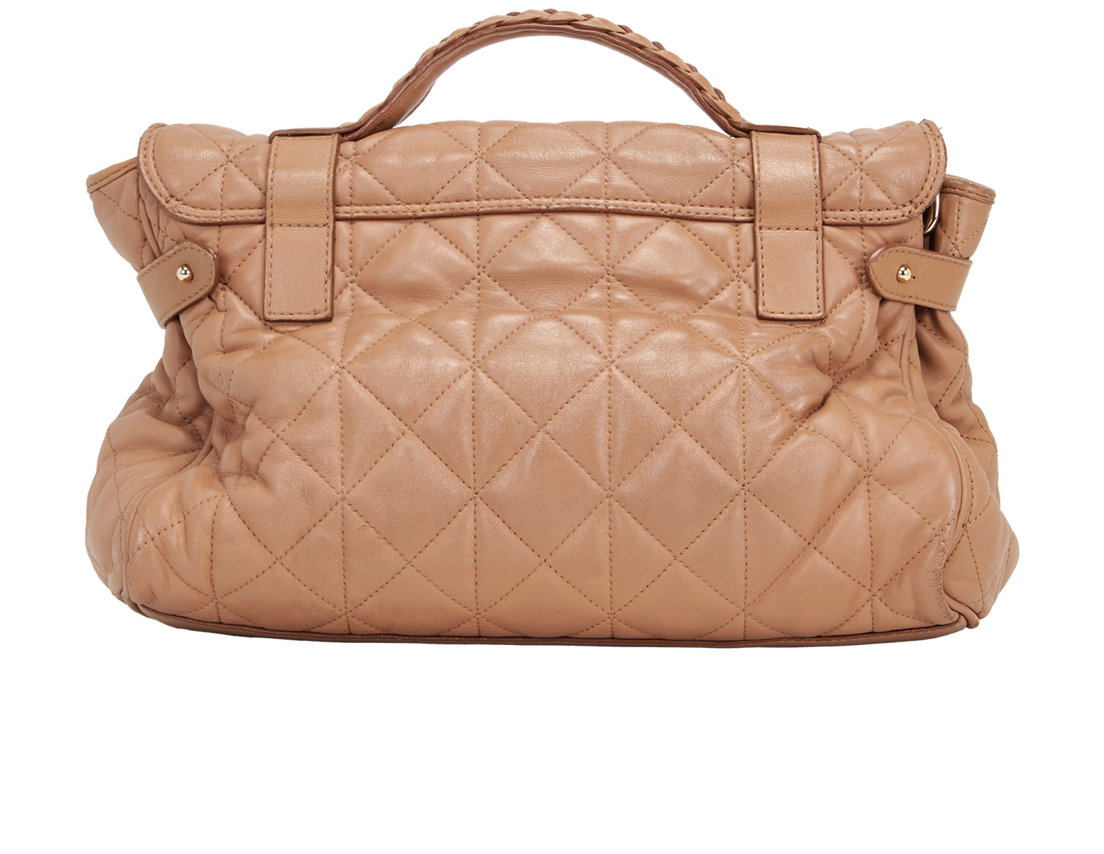 Quilted Alexa, &pound;395, Handbags, Brown, Leather, Back view